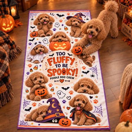 Kedi & Köpek Kurulama Havluları | Poodle Halloween | Büyük Boy | Hızlı Kuruyan 60x120CM