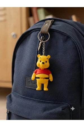 Winnie The Pooh Hareketli Ayıcık Figür Anahtarlık / Çanta Charm (7 Cm - Pla Plus)