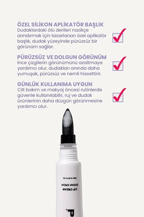 Peeling Yapan Dudak Kremi, Dudak Nemlendiricisi, Dudak Balmı (BEYAZ)