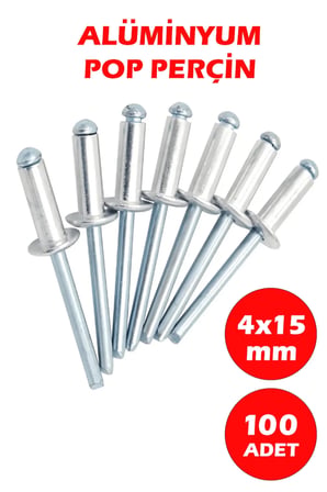 4x15 Alüminyum Pop Perçin 100 Adet