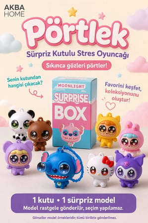 Pörtlek Gizemli Kutulu Stres Oyuncağı Sıkınca Gözleri Pörtleyen Figür Fidget Toys Sukuşi