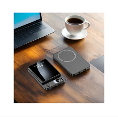 10000 Mah Kolay Taşınabilir Kablolu ve Kablosuz Şarj Özellikli