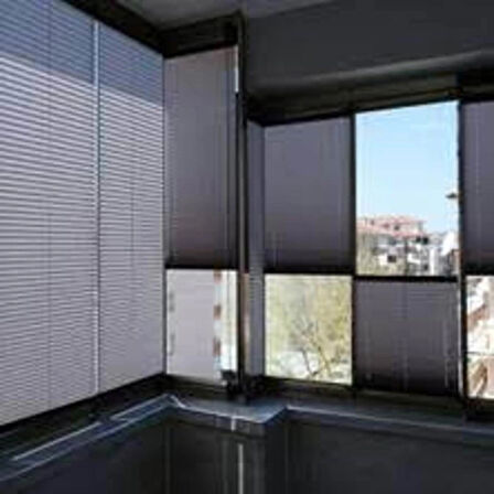 Cam balkon perdesi pilise perde katlanır stor perde GRİ