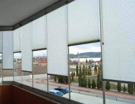 Cam balkon perdesi pilise perde katlanır stor perde GRİ
