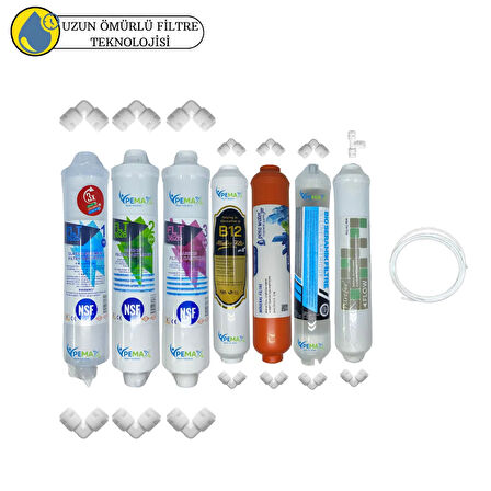 PWS Kapalı Kasa Su Arıtma uygun Sertifikalı 7li mebransız purefer+B12 Alkali+mineral+detox set