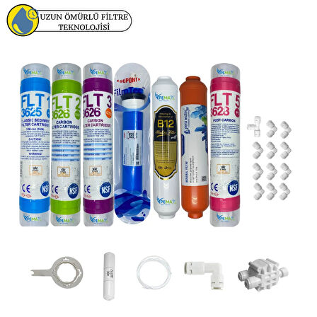 PWS Kapalı Kasa Su Arıtma Cihaz Sertifikalı 7li Orijinal Filmtec mebran tatlandırıcı+B12+mineral set