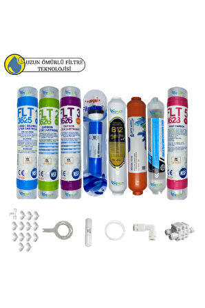 PWS Kapalı Kasa Su Arıtma Cihazları Sertifikalı 8li Orijinal Filmtec mebran tat+B12+mineral+detox