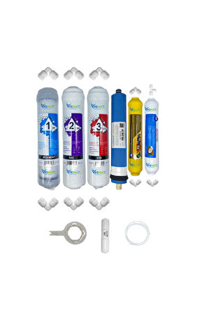 PWS Kapalı Kasa Su Arıtma Cihazlarına uygun STD  6li Vontron mebran Mineral+tatlandırıcı set