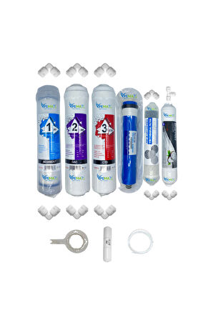 PWS Kapalı Kasa Su Arıtma  STD 6li Reverse Osmosis mebran şeffaf mineral+gümüş iyonlu tatlandırıcı