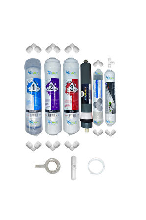 PWS Kapalı Kasa Su Arıtma Cihazlarına STD 6li Platinium mebran şeffaf mineral+gümüş iyontatlandırıcı