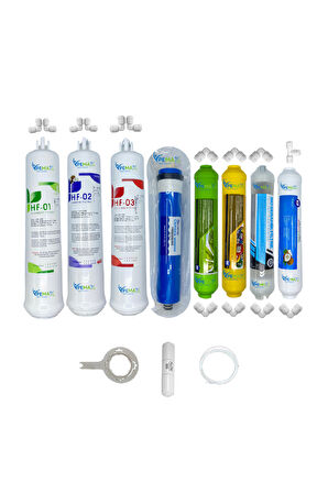 PWS Kapalı Kasa Su Arıtma Cihazı HFT 8li Reverse Osmosis mebran Alkali+mineral+detox+tatlandırıcı