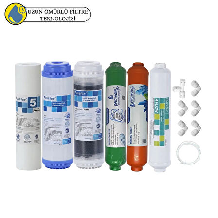 Purefer Açık kasa çift karbonlu Sertifikalı 6li mebransız  mineral +alkalili