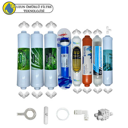 Puricom Kapalı kasa su arıtma cihazlar Sertifikalı 8li B12alkali+detox+Filmtec Dupon mebran mineral