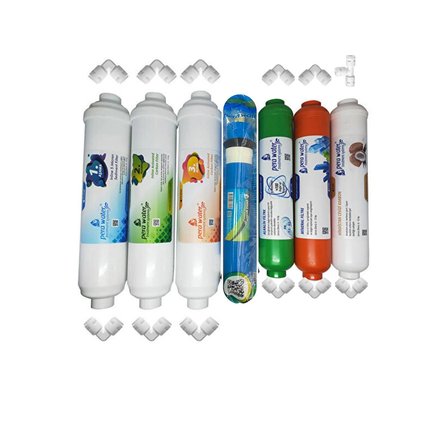 Pera Water Kapalı Kasa Su Arıtma Cihazlarına Uygun Pera Water Mebranlı 7’li Mineral + Alkali Filtre Seti Bağlantı Dirseği Hediyeli