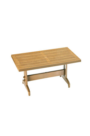 Diva 80x 140 Plastik Bahçe Masası | Teak - Ahşap Desenli