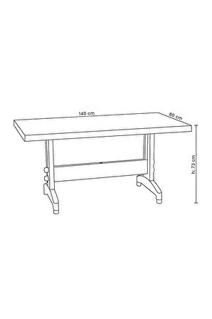 Diva 80x 140 Plastik Bahçe Masası | Teak - Ahşap Desenli