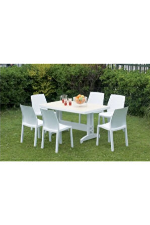Prestige Masa Plastik Bahçe Masası Teak Dikdörtgen 88 Cm X 155 Cm