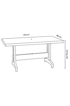 Prestige Masa Plastik Bahçe Masası Teak Dikdörtgen 88 Cm X 155 Cm