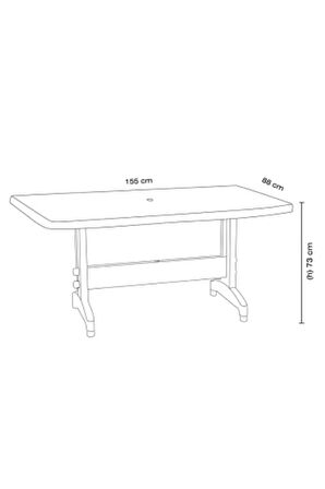 Prestige Masa Plastik Bahçe Masası Teak Dikdörtgen 88 Cm X 155 Cm