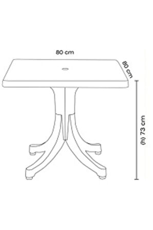 Favori Masa Plastik Bahçe Masası Teak Kare 80 Cm X 80 Cm 2 Iki Üç Kişilik