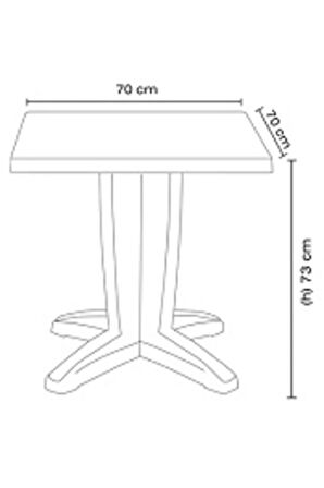 Bravo Masa Plastik Bahçe Masası Teak Kare 70 Cm X 70 Cm