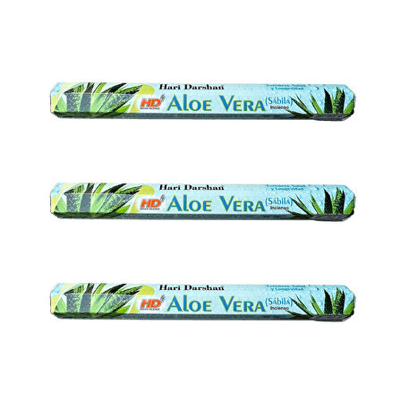 Hari Darshan Aloe Vera Çubuk Tütsü - Oda Ortam Kukusu - 20 Adetlik 3 Paket
