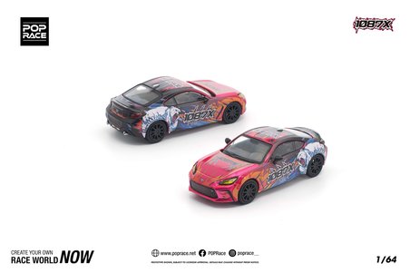 Pop Race Toyota GR86 Cup 1087X Livery 1:64 Diecast Model Araba