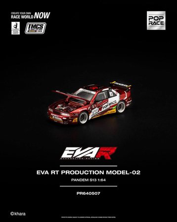 Pop Race 1:64 Nissan Silvia S13 Pandem EVA RT Production Model-02 TMCS 2026 PR640507 Model Araba