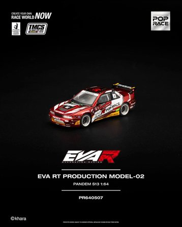 Pop Race 1:64 Nissan Silvia S13 Pandem EVA RT Production Model-02 TMCS 2026 PR640507 Model Araba