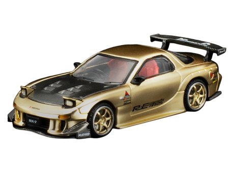 Pop Race 1:64 Mazda RX-7 FD3S RE-Amemiya TDE 2026 Gold Diecast Model Araba PR640512