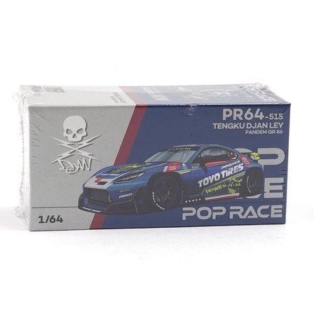 Pop Race 1:64 Pandem GR86 Tengku Djan Ley Chrome Blue TMCS Malaysia 2026 PR640515 Model Araba