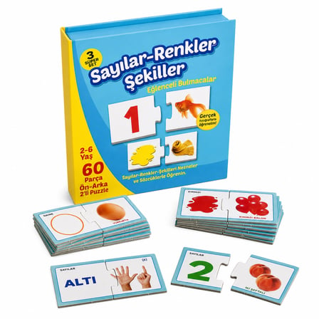 1444 EĞLENCELİ BUL SAYILAR RENKLER ŞEKİLLER
