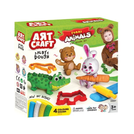 03697 Eğlenceli Hayvanlar Hamur Set 200 gr