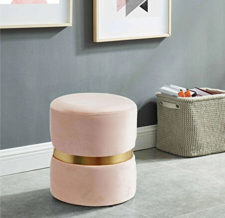 Prada Puf-Spor Dikişli Gold Detaylı Silinebilir Kadife Kumaş Modern Lüx Puf-Bench-Makyaj