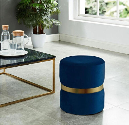 Prada Puf-Spor Dikişli Gold Detaylı Silinebilir Kadife Kumaş Modern Lüx Puf-Bench-Makyaj