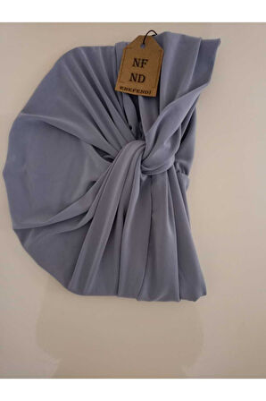 Dış Bone Hazır Geçmeli Tarz Tesettür Gri Hijab Sosyete Bone Süslü Sandy Kumaş