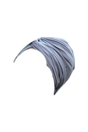 Dış Bone Hazır Geçmeli Tarz Tesettür Gri Hijab Sosyete Bone Süslü Sandy Kumaş