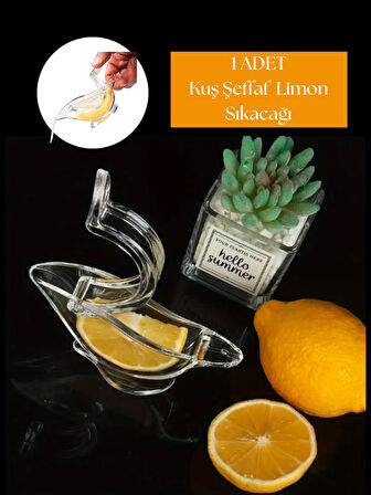 1 Adet Pratik Limon Sıkacağı, Şeffaf Kuş Şeklinde, Limon Ve Portakal Sıkma Aparatı, Sosluk