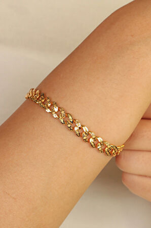 Parçalı Gurmet Altın Bileklik