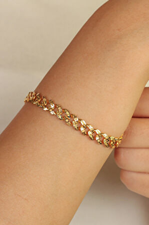 Parçalı Gurmet Altın Bileklik