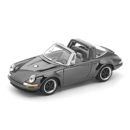 Pop Race 1:64 Porsche 911 Singer Targa Dark Chrome Edition PRDC001 Diecast Model Araba