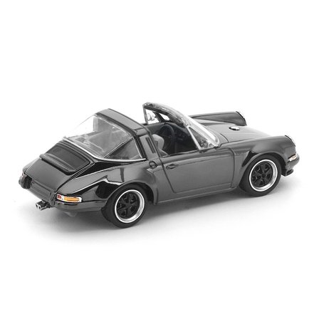 Pop Race 1:64 Porsche 911 Singer Targa Dark Chrome Edition PRDC001 Diecast Model Araba