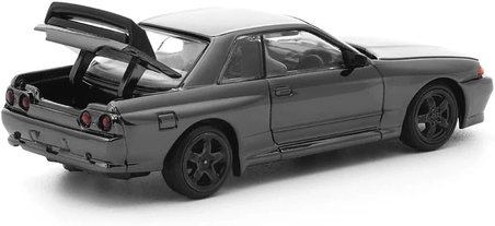 Pop Race 1:64 Nissan Skyline GT-R R32 Dark Chrome Edition PRDC002 Diecast Model Araba