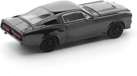 Pop Race 1:64 1967 Ford Shelby Mustang GT500 Dark Chrome Limited Edition PRDC004 Model Araba