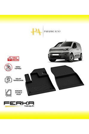 Citroen Berlingo 3 2019 ve Üstü Ön 2 Parça 4D Havuzlu Paspas