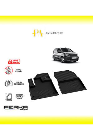 Peugeot Rifter VAN Ön 2 Parça 2019 ve Üstü 4D Havuzlu Paspas