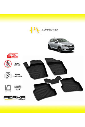 Skoda Fabia 3 2018-2021 4D Havuzlu Paspas