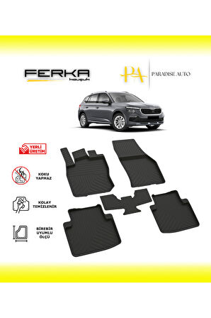 Skoda Kamiq 2024 ve Üstü 4D Havuzlu Paspas