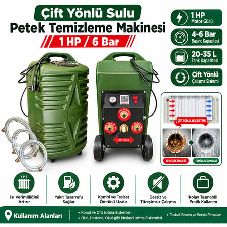 1 hp 6 bar Premium Petek Temizleme Makinesi Çift Yönlü