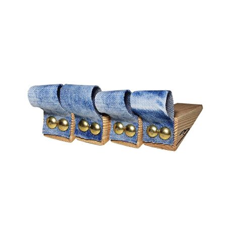 Barış Dizayn Premium Mavi Jean Kot Kapı altlığı kapı stoperi stopper kapı durdurucu (4lü paket)